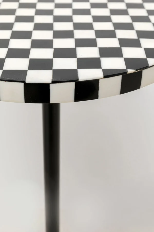 Tavolino d'appoggio Domero Chess nero bianco Ø25cm - KARE