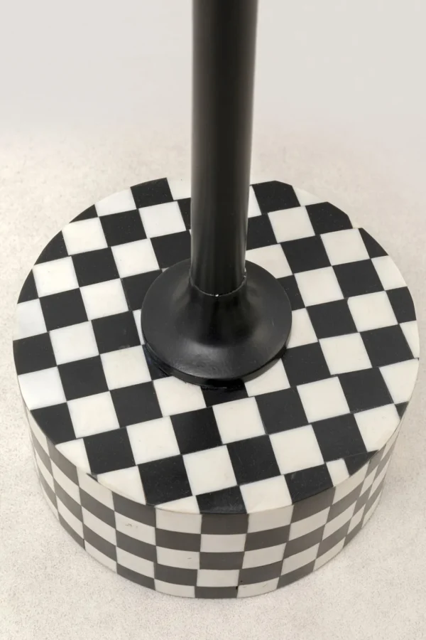 Tavolino d'appoggio Domero Chess nero bianco Ø25cm - KARE