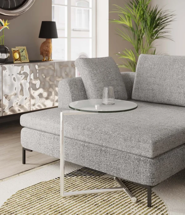 Tavolino d'appoggio Easy Living vetro chiaro Ø46 cm - KARE