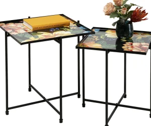 Tavolino d'appoggio Flowers Garden quadrato (2/set - KARE