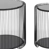 Tavolino d'appoggio Wire Cut Out nero (2/Set) - KARE
