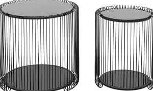 Tavolino d'appoggio Wire Cut Out nero (2/Set) - KARE