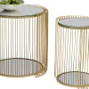 Tavolino d'appoggio Wire Double Brass (2/Set) - KARE