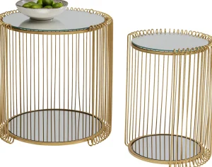 Tavolino d'appoggio Wire Double Brass (2/Set) - KARE
