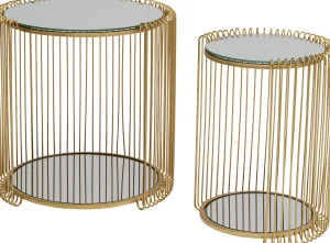 Tavolino d'appoggio Wire Double Brass (2/Set) - KARE