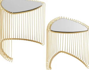 Tavolino d'appoggio Wire Triangle oro (2/Set) - KARE