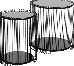 Tavolino d'appoggio Wire Cut Out nero (2/Set) - KARE