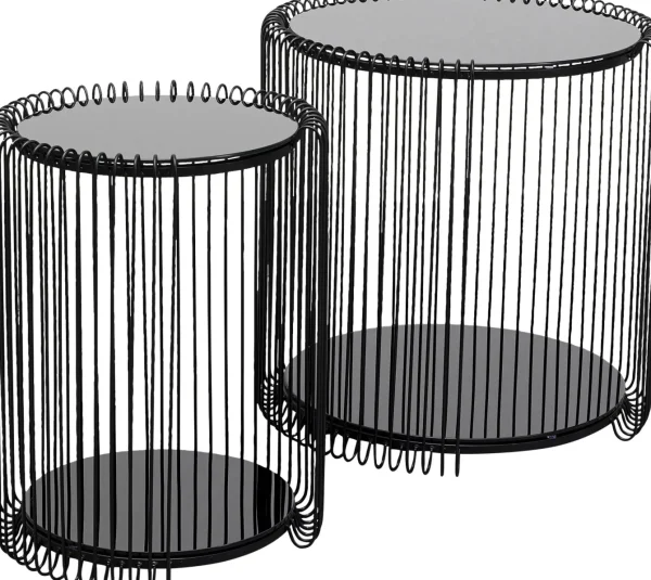 Tavolino d'appoggio Wire Cut Out nero (2/Set) - KARE