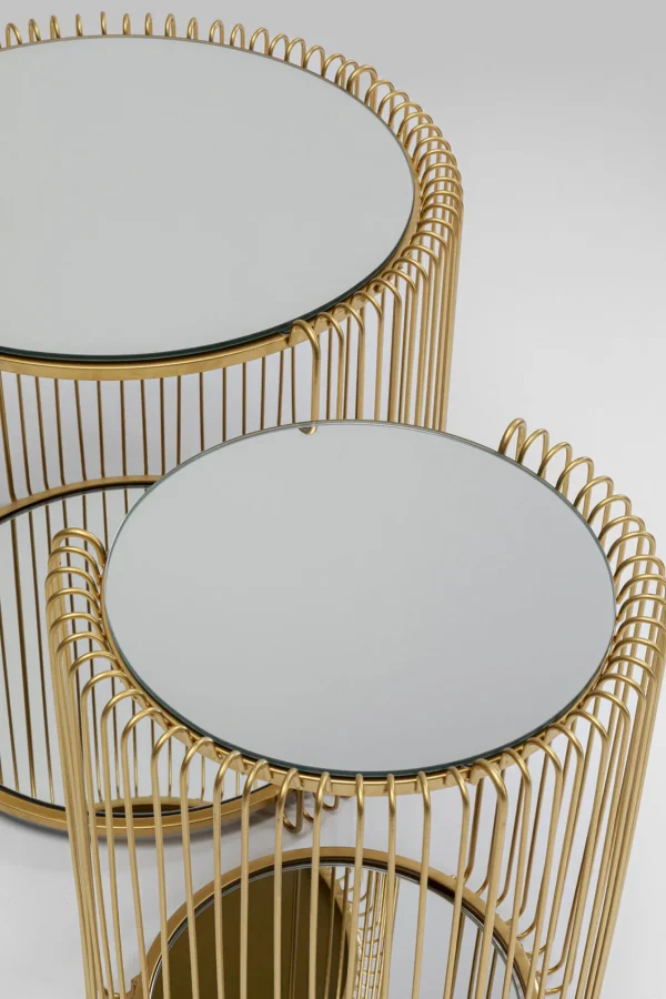 Tavolino d'appoggio Wire Double Brass (2/Set) - KARE