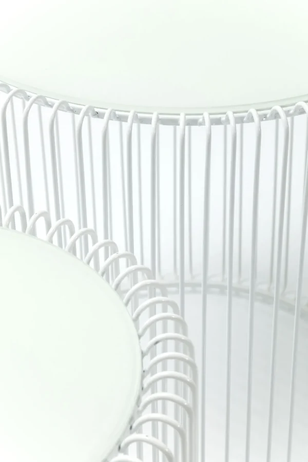 Tavolino D'appoggio Wire Bianco ( 2/Set) Ø44cm - KARE
