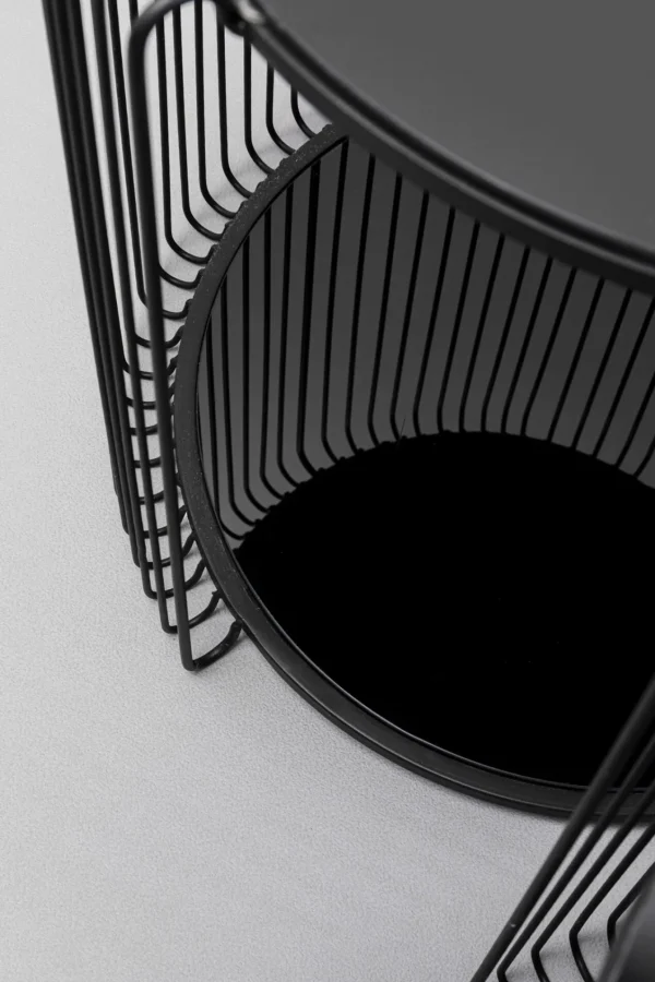 Tavolino d'appoggio Wire Cut Out nero (2/Set) - KARE