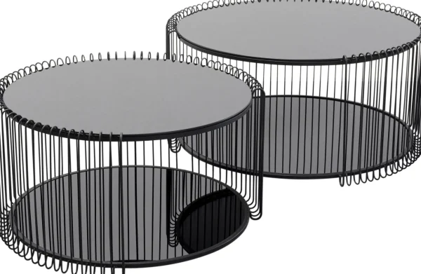 Tavolino Wire Double nero (2/Set) - KARE