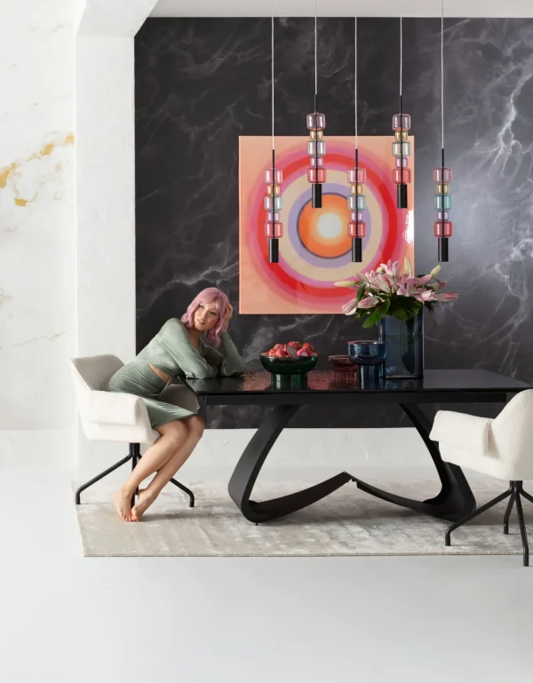 TAVOLO ESTENSIBILE BELLAGIO VETRO 180(40-40)X95CM - KARE