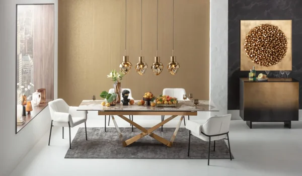 Tavolo estensibile Connesso ottone 200(+60)x90cm - KARE