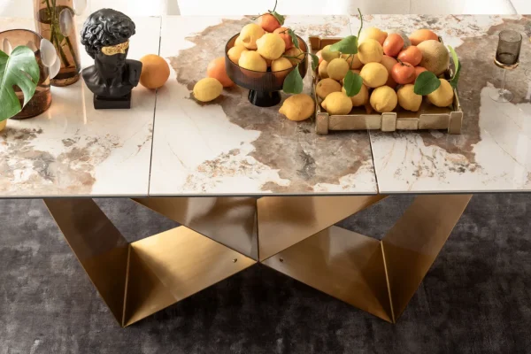 Tavolo estensibile Connesso ottone 200(+60)x90cm - KARE