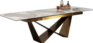 Tavolo estensibile Connesso ottone 200(+60)x90cm - KARE