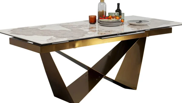 Tavolo estensibile Connesso ottone 200(+60)x90cm - KARE