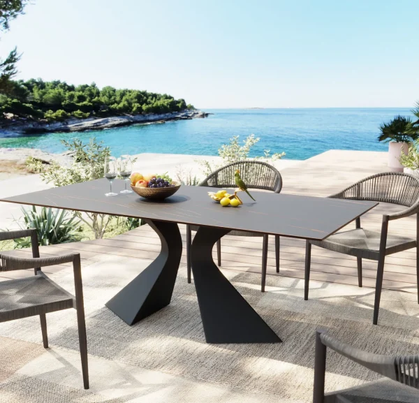 Tavolo Gloria ceramica nero 180x90 - KARE