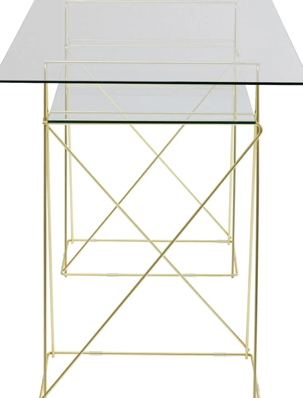 Tavolo Polar Ottone-Vetro Temperato 8mm - KARE