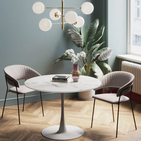 Tavolo Veneto marmo bianco Ø110cm - KARE
