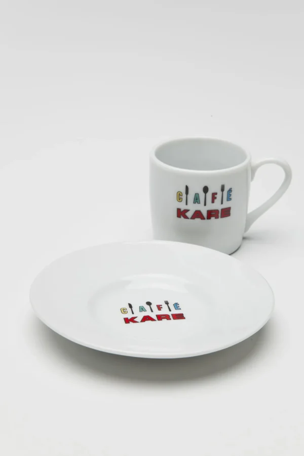 Tazza da caffè Kare con piattino bianco - KARE
