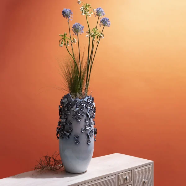 Vaso Butterflies Blu Chiaro 50cm - KARE