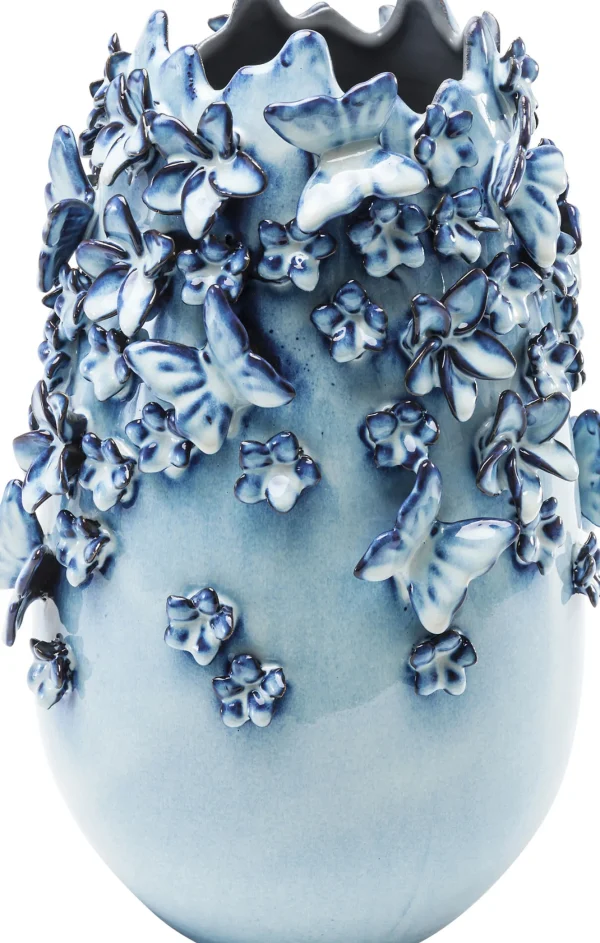 Vaso Butterflies blu chiaro 35 cm - KARE