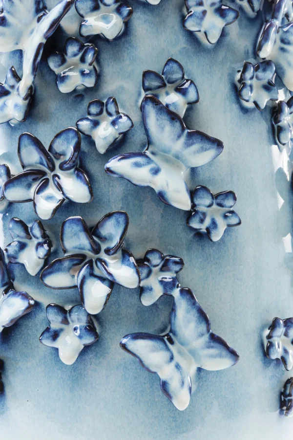 Vaso Butterflies Blu Chiaro 50cm - KARE
