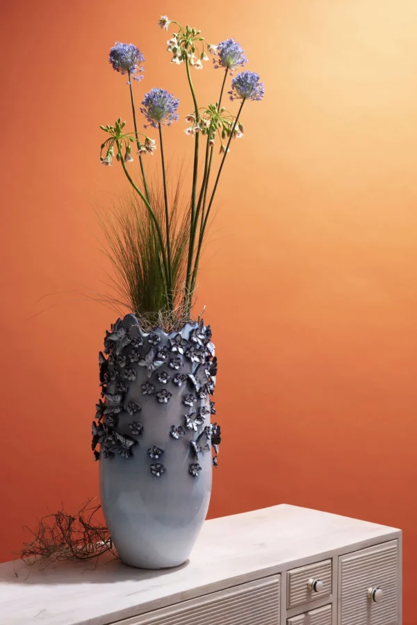 Vaso Butterflies Blu Chiaro 50cm - KARE