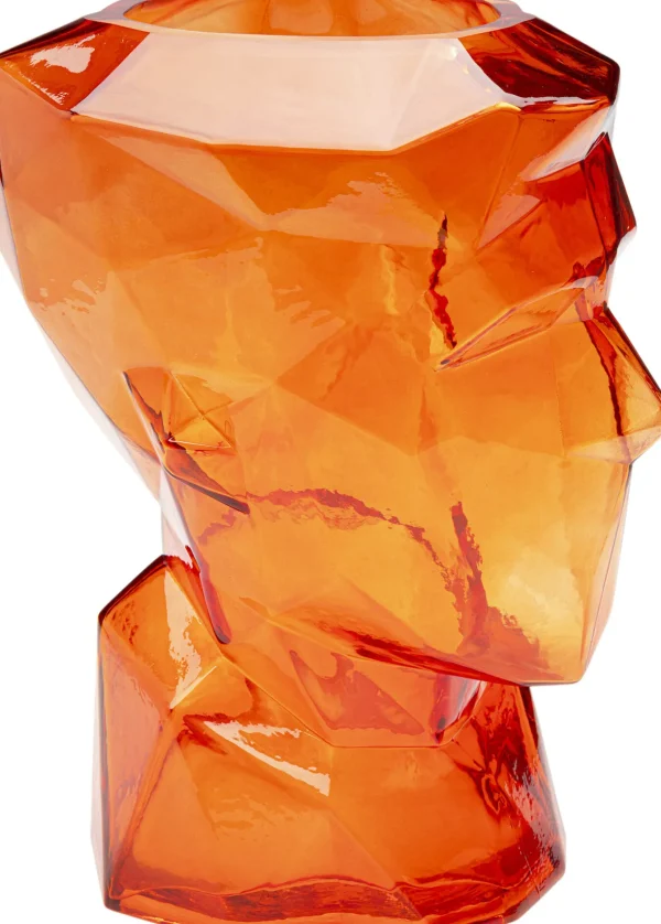 Vaso Prisma Face Arancione 30cm - KARE