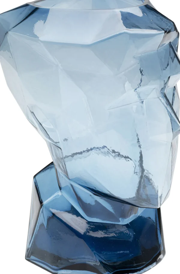 Vaso Prisma Face Blu 30cm - KARE
