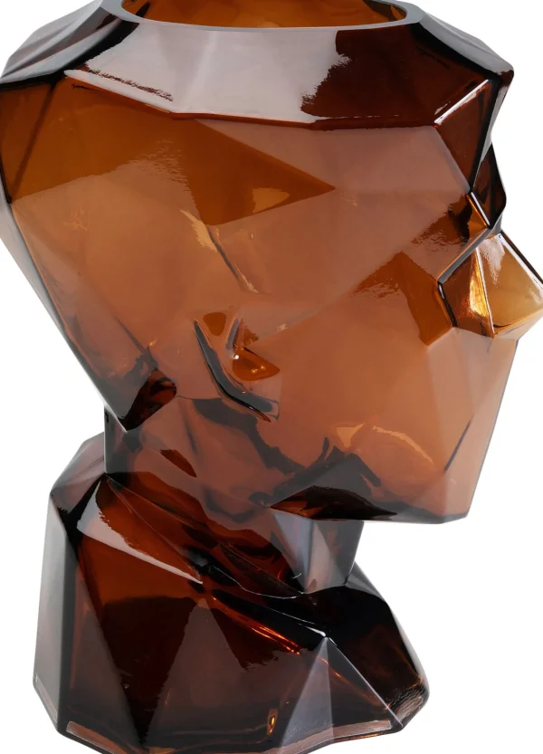 Vaso Prisma Face Marrone 30cm - KARE