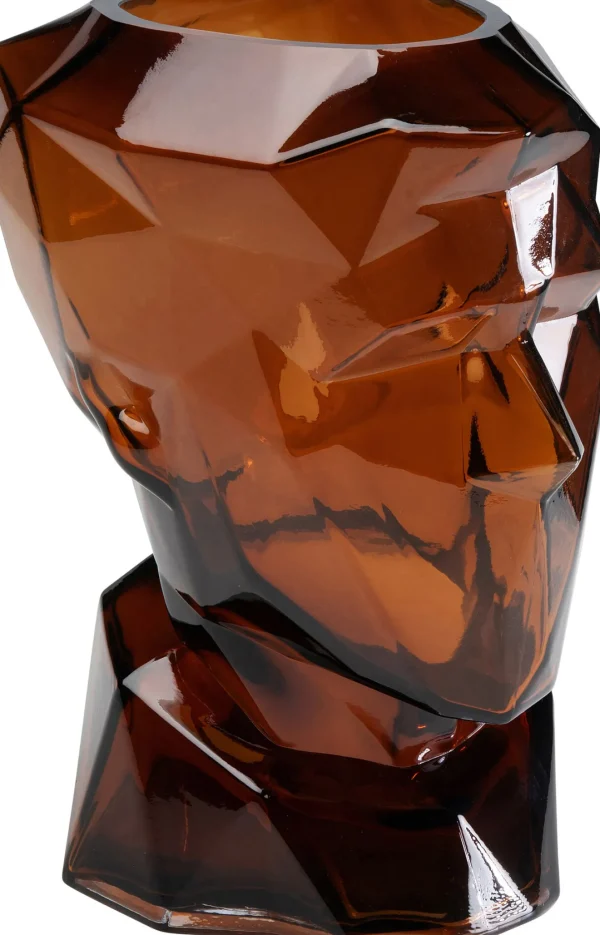 Vaso Prisma Face Marrone 30cm - KARE