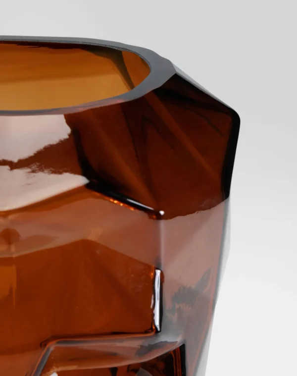 Vaso Prisma Face Marrone 30cm - KARE