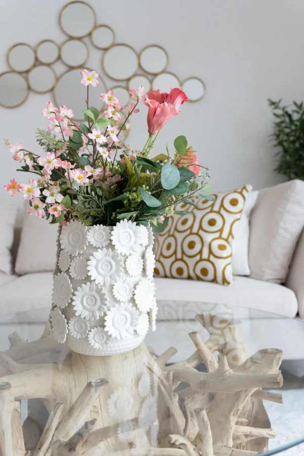 Vaso Sunflowers bianco 30cm - KARE