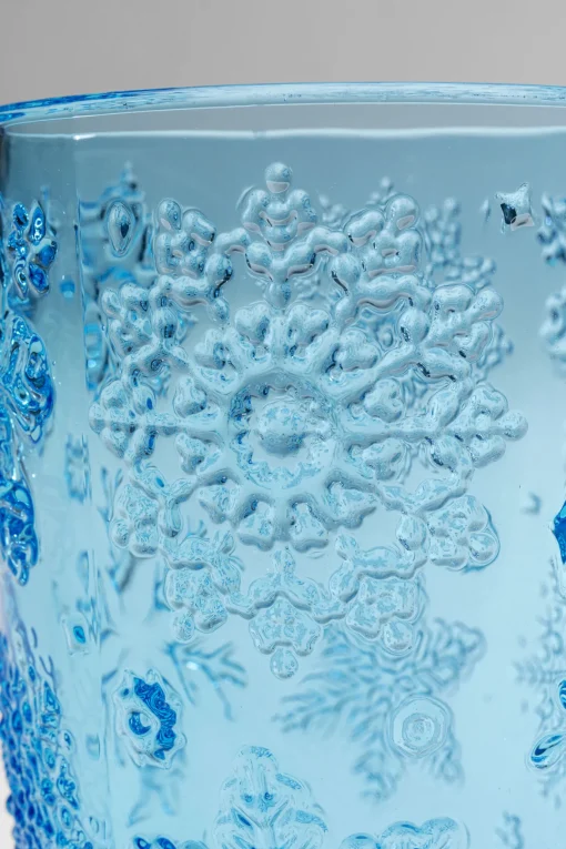 KARE Design Bicchiere acqua Ice Flowers blu - KARE> Stoviglie|Bicchiere