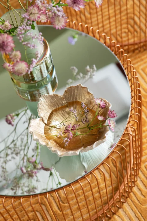 KARE Design Ciotola decorativa Flower Bloom crema-oro Ø20cm - KARE> Piatti