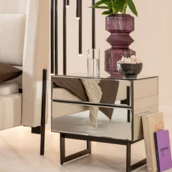 KARE Design Comò piccolo Soran nero 49x50cm - KARE> Comodino