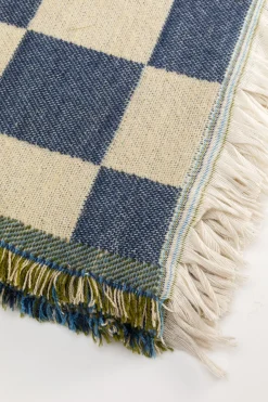 KARE Design Coperta Checker blu verde 170x130cm - KARE> Cuscini
