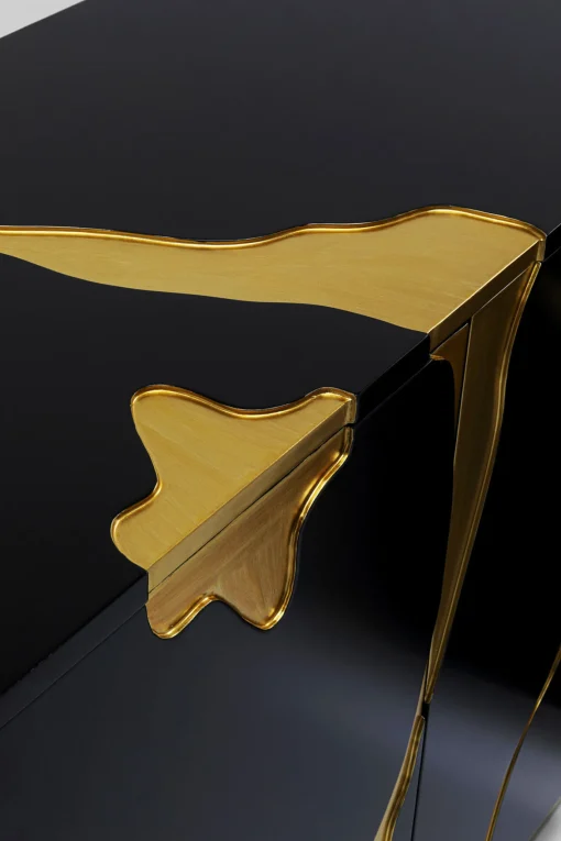KARE Design Credenza Cracked nero oro 165x80cm - KARE> Credenze E Madie