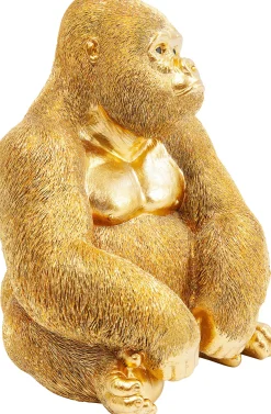 KARE Design Deco Figurine Monkey Gorilla Side Medium Gold - KARE> Statuette Decorative
