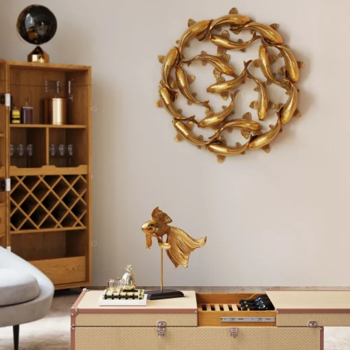 KARE Design Decorazione da parete School of Koi oro Ø102cm - KARE> Decorazioni Da Parete