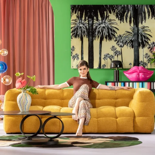 KARE Design Divano 3-posti Salamanca giallo 240cm - KARE> Divani