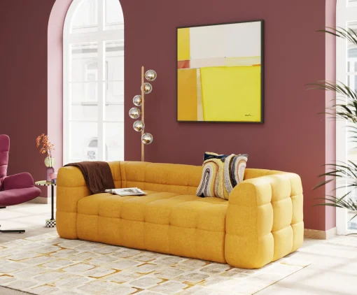 KARE Design Divano 3-posti Salamanca giallo 240cm - KARE> Divani