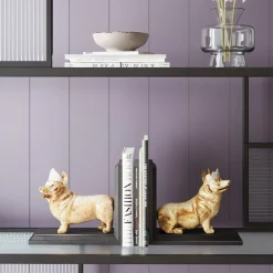 KARE Design Fermalibro Royal standing Corgi (2/set) - KARE></noscript> Fermalibri