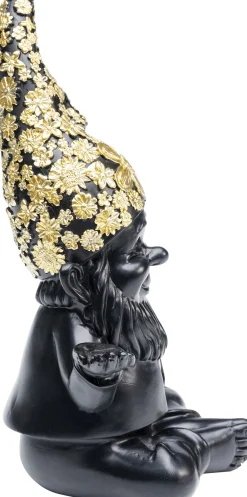 KARE Design Figura decorativa Gnome Meditation nero-oro 19cm - KARE></noscript> Statuette Decorative