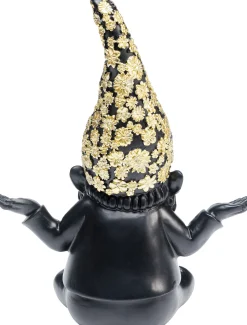 KARE Design Figura decorativa Gnome Meditation nero-oro 19cm - KARE></noscript> Statuette Decorative
