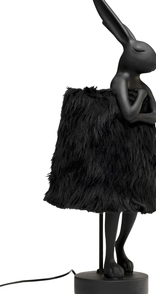 KARE Design Lampada da tavolo Animal Rabbit Fur nero/oro 68cm - KARE> Lampade Da Tavolo