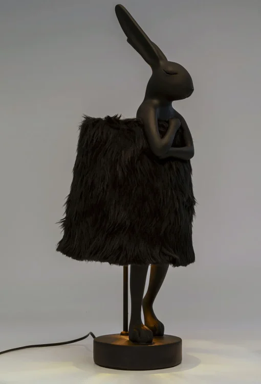 KARE Design Lampada da tavolo Animal Rabbit Fur nero/oro 68cm - KARE> Lampade Da Tavolo