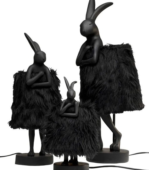 KARE Design Lampada da tavolo Animal Rabbit Fur nero/oro 68cm - KARE> Lampade Da Tavolo